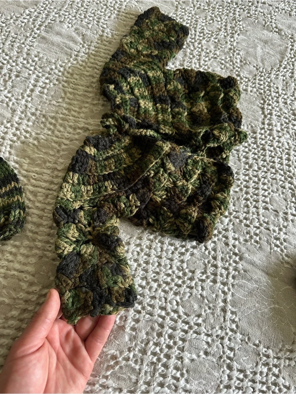 Handmade Camouflage Baby Knit Set
